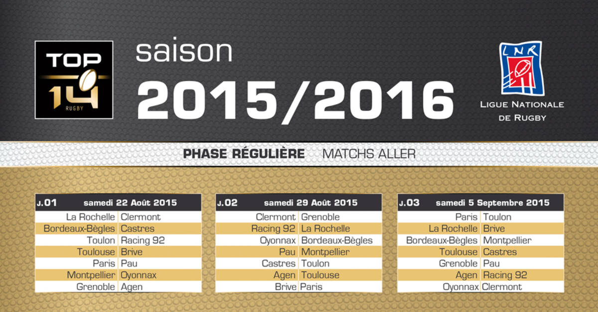 Le Calendrier De TOP 14 Est Sorti ! | Stade Rochelais